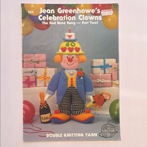 Jean Greenhowe’s Celebration Clowns Knitting Pattern Book 1993 Dolls Vintage